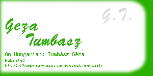 geza tumbasz business card